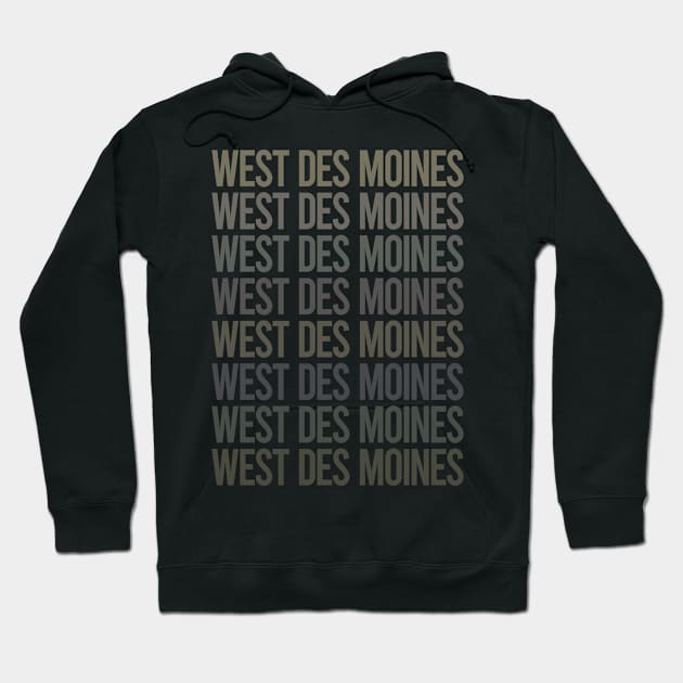 Gray Text Art West Des Moines Hoodie by flaskoverhand